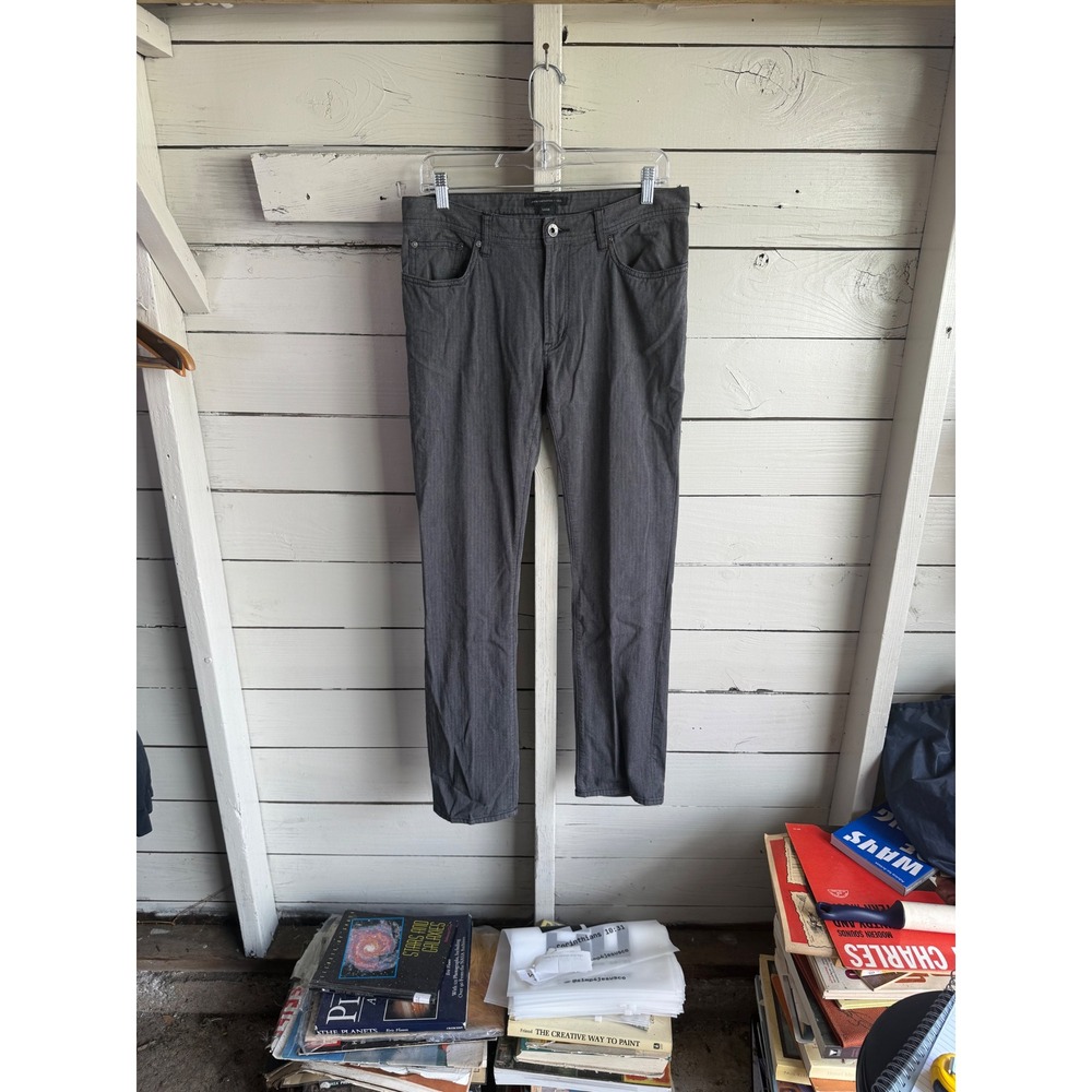 John Varvatos USA Luxe Mens 32RG Gray Textured Cotton Straight Leg Pants J292P4L